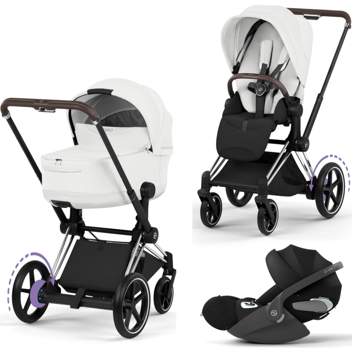 Cybex E-Priam 5 Style Kinderwagen Set 3 in 1 inkl. Cloud T i-Size Babyschale