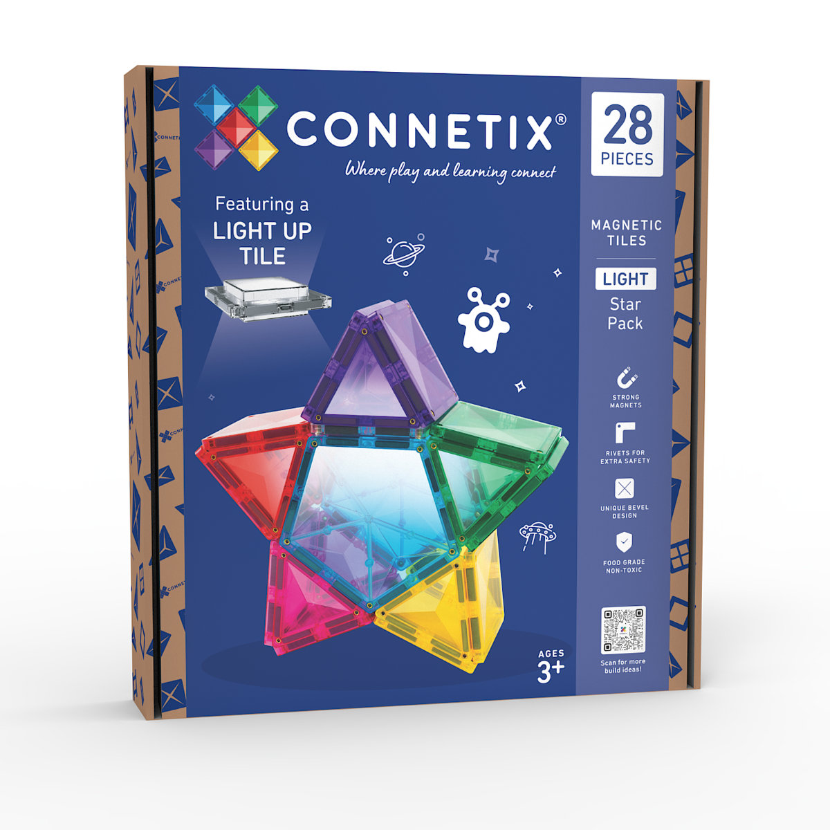 Connetix Magnetbausteine Light Up Star Pack – 28 Teile