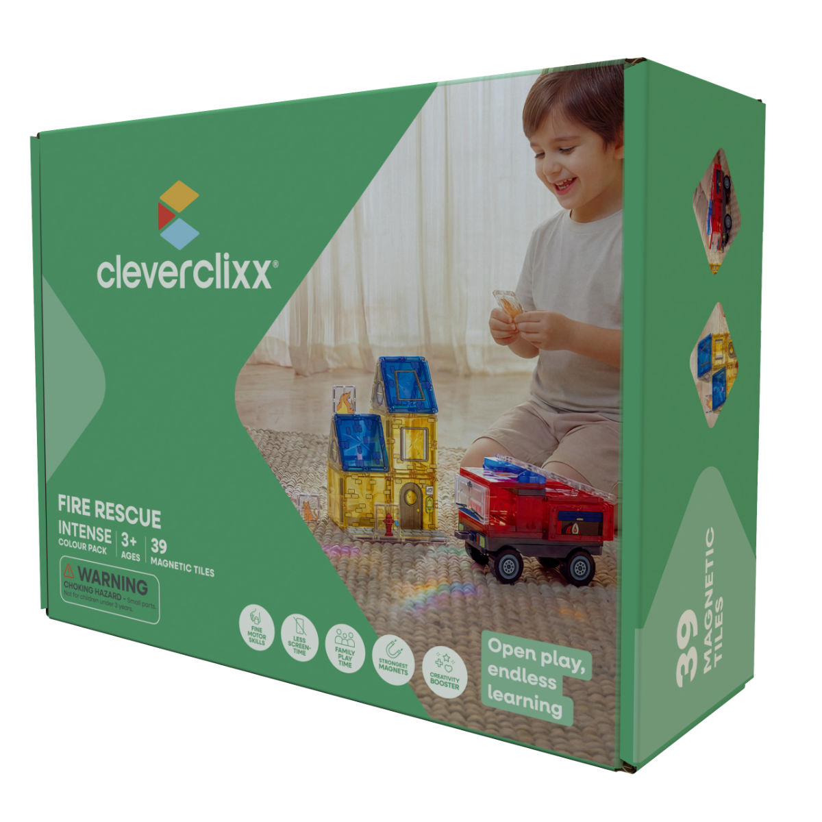 Cleverclixx Feuerwehr Set in Knallfarben – 39 Teile