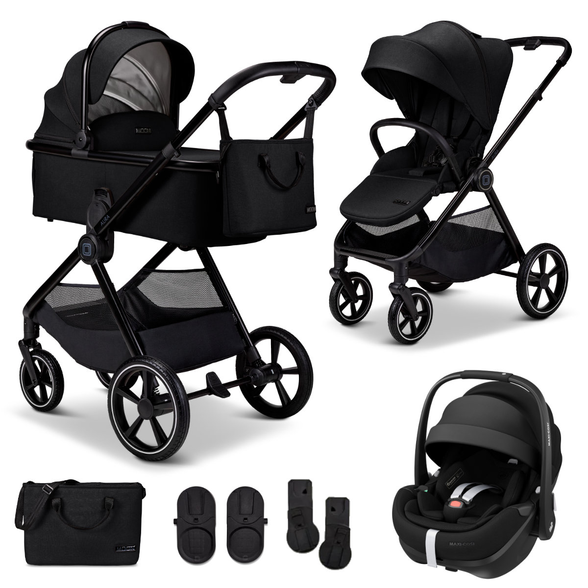 Moon Aura Kinderwagen Set 3 in 1 inkl. Maxi Cosi Pebble 360 Pro2