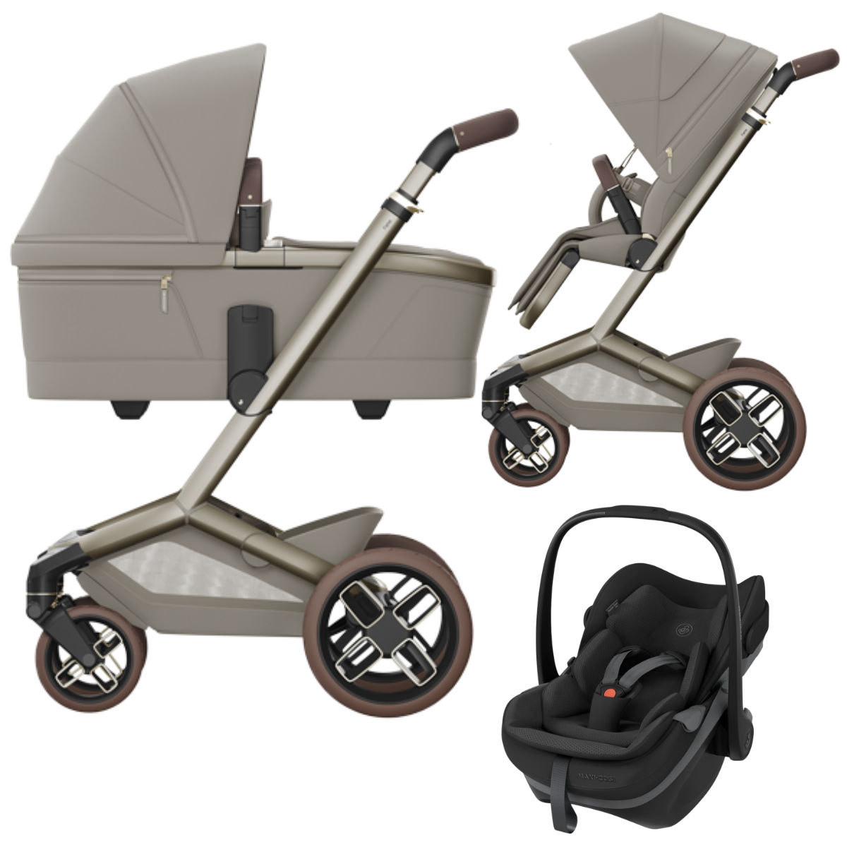 Maxi Cosi Fame Kinderwagen Set 3 in 1 inkl. Maxi Cosi Pebble Slide Pro i-Size Babyschale